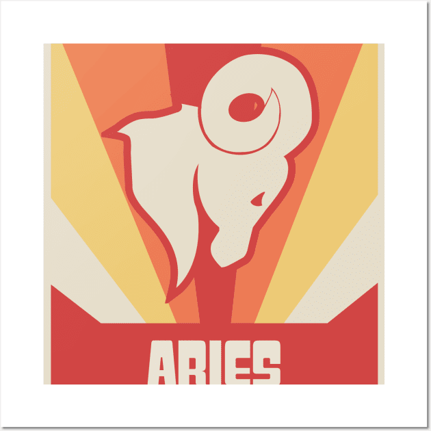 Aries– Vintage Astrology Zodiac Sign Wall Art by MeatMan